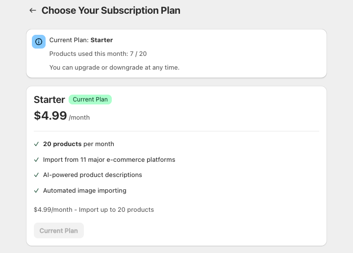 Subscription Plans